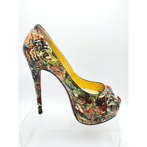 Christian Louboutin Multicolor 140 Palais Python Faience Lucido Pumps size 37